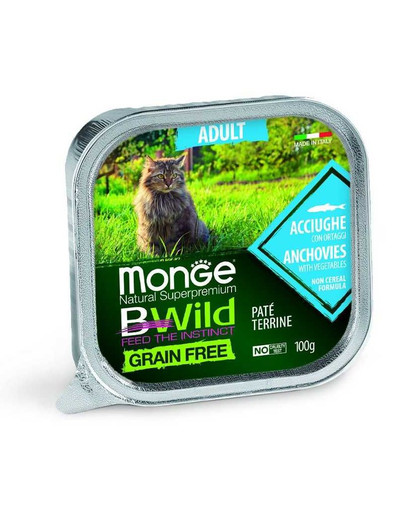 Bwild Cat grain free Adult anchois 100 g pasztet dla kotów szprotki