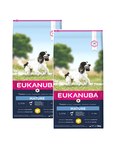 Eukanuba Thriving Mature Medium Breed Chicken - sucha karma dla psa kurczak  30 kg (2 x 15kg)