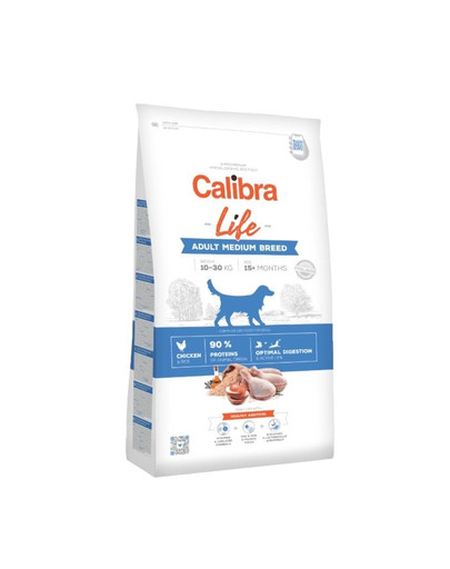 CALIBRA Dog Life Adult Medium Breed Chicken 12 kg - Sucha karma dla dorosłych psów, 12 kg