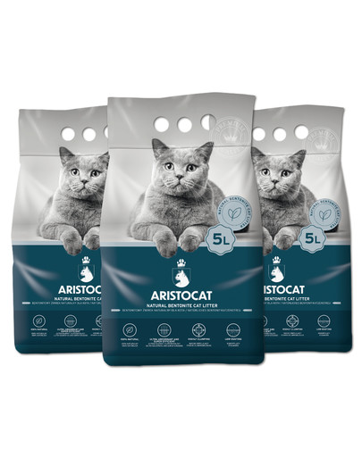 ARISTOCAT Bentonite Plus żwirek bentonitowy naturalny 15 l (3 x 5 l)