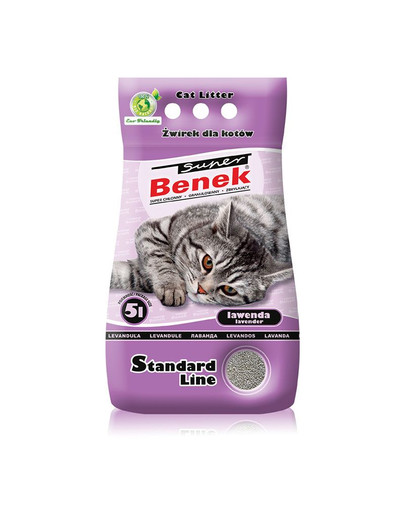 Certech Super Benek Standard Line Lavender 2x5 l (10L) - żwirek dla kotów o zapachu lawendy 10L