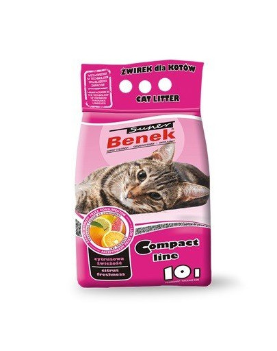 Super Benek Standard Line Cytrusowa Świeżość 2x10 L - żwirek dla kotów o zapachu cytryny (20 l)