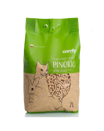 COMFY Pinokio Żwirek drewniany pellet niezbrylający 35 l (5x7 l)