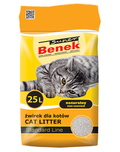 Super Benek Standard Line Naturalny 2x 25 L - żwirek dla kotów naturalny  (50 l)