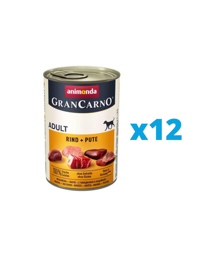 ANIMONDA Grancarno 12x400 g bezzbożowa puszka dla psa