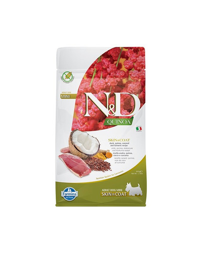 N&D Quinoa Dog Skin&Coat Adult Mini duck, coconut 2.5 kg kaczka i kokos