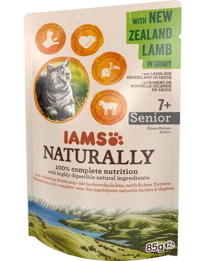 IAMS Naturally Lamb in Gravy Senior mokra karma dla starszych kotów z jagnięciną nowozelandzką w sosie 85g