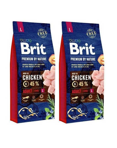 BRIT Premium By Nature Adult Large L 15 kg x 2