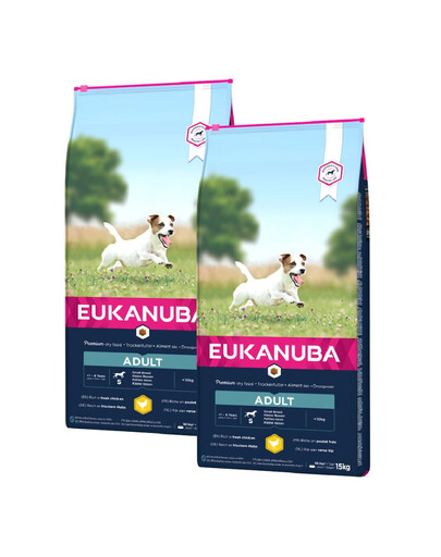 Eukanuba Adult Small Breed Chicken - sucha karma dla psa 30 kg (2 x 15kg)