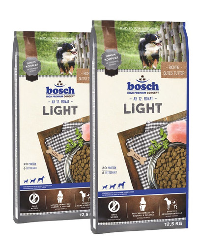 Bosch Adult Light 25 kg - sucha karma dla dorosłych psów z nadwagą 25 kg (2 x 12.5 kg)