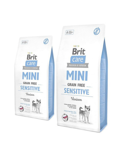 Brit Care Mini Grain-Free Sensitive 14 kg - hypoalergiczna bezzbożowa karma dla wrażliwych psów  ras miniaturowych 14 kg (2 x 7 kg)