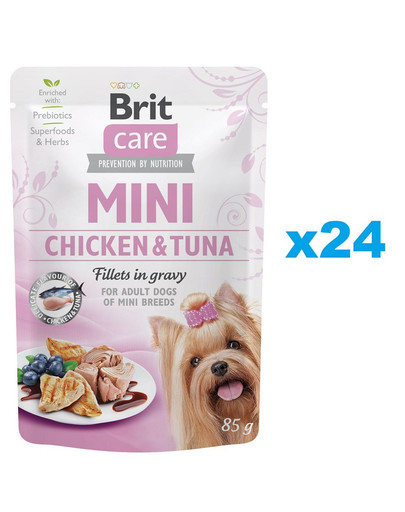 BRIT Care Mini Pouch Kurczak i Tuńczyk zestaw 24x85g mokra karma dla psów ras małych