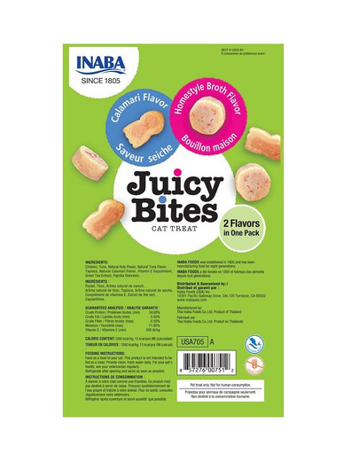 Juicy Bites wilgotne przysmaki domowy bulion i kalmary dla kota 33,9 g (3x11,3 g)