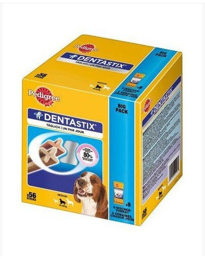 PEDIGREE zestaw Dentastix średnie rasy 8 x180 g 2+1 GRATIS