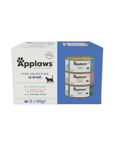 Applaws Cat Tin 12x156g Fish Selection in Broth Multipack