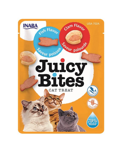 Juicy Bites wilgotne przysmaki ryby i małże dla kota 33,9 g (3x11,3 g)