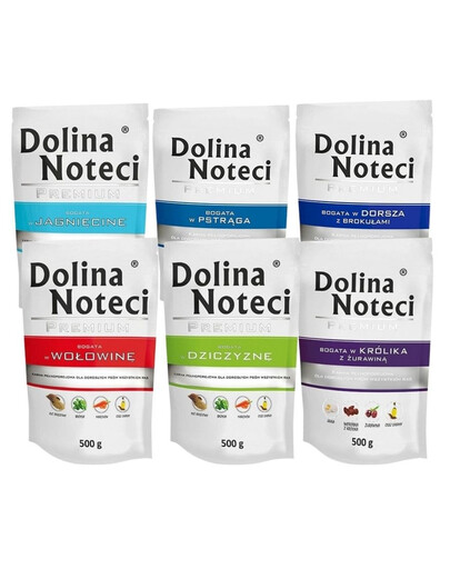 DOLINA NOTECI Premium Mix smaków dla psa bez drobiu 30x500g