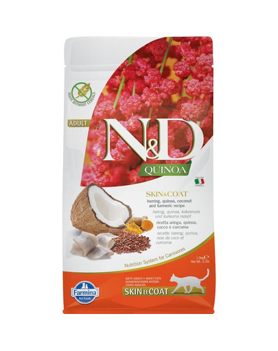 N&D Cat Quinoa Adult skin & coat herring, coconut 1,5 kg