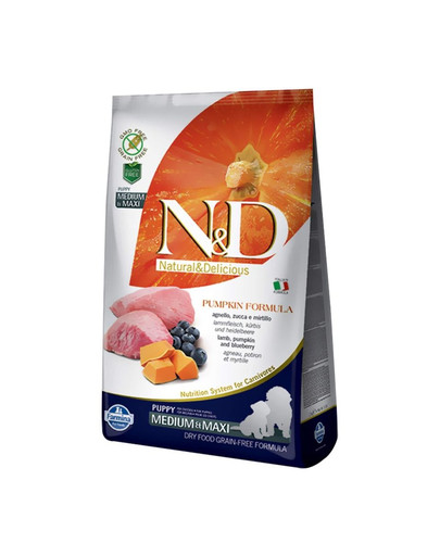 N&D GF Pumpkin Lamb & Blueberry Puppy Medium & Maxi 2.5 kg