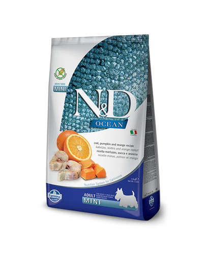 N&D Ocean Adult mini codfish, pumpkin and orange 800 g