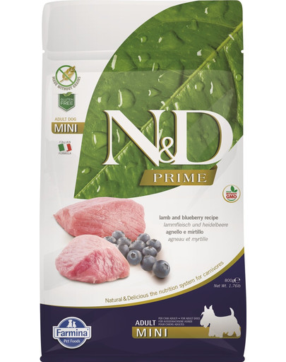 N&D Lamb & Blueberry Adult Mini 800 g karma dla psów ras małych