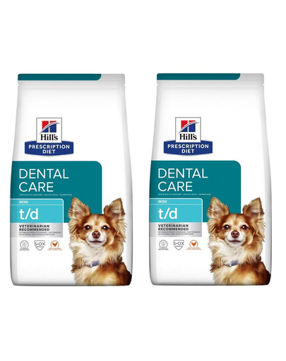 HILL'S Prescription Diet Dental Care t/d Mini 6 kg (2 x 3 kg) - karma weterynaryjna dla małych psów