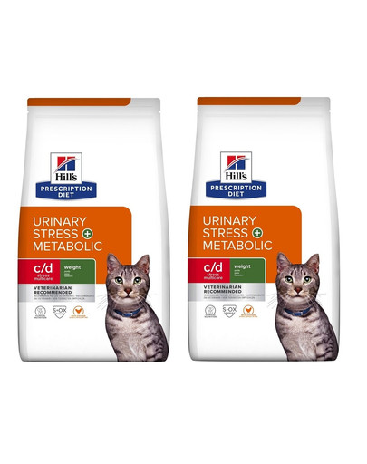 HILL'S Prescription Diet C/D Urinary Stress + Metabolic - karma dla kotów z nadwagą, 6 (2 x 3 kg)