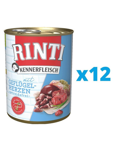 RINTI Kennerfleisch Poultry hearts serca drobiowe 12 x 400 g