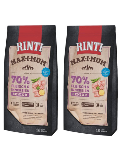 RINTI MAX-I-MUM Senior Chicken z kurczakiem dla starszych psów 2 x 12 kg