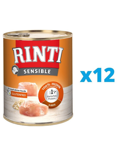 RINTI Sensible Kurczak z ryżem 12 x 800 g