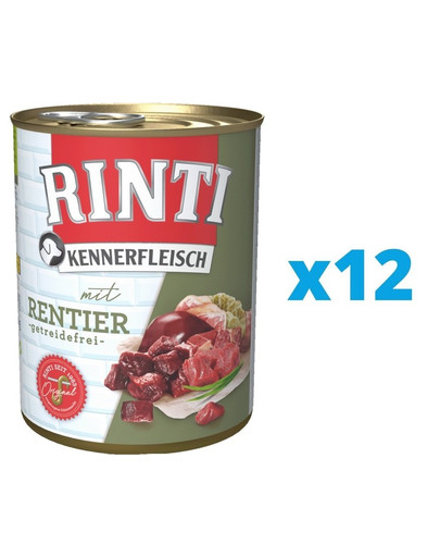 RINTI Kennerfleisch Reindeer Renifer 12 x 400 g