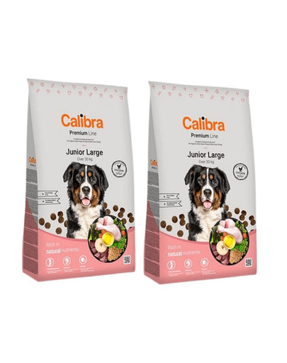 CALIBRA dwupak Dog Premium Line Junior Large 24 kg (2 x 12 kg)