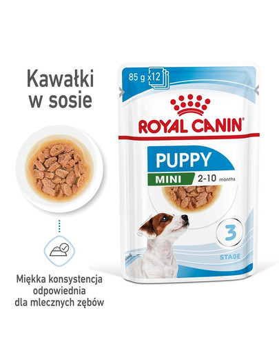 ROYAL CANIN Mini puppy 48x85 g karma mokra w sosie dla szczeniąt do 10 miesiąca, ras małych