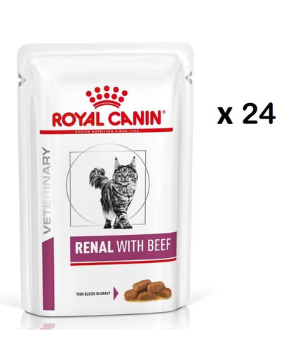 ROYAL CANIN Renal Feline wołowina 24 x 85 g karma mokra dla kotów z przewlekłą niewydolnością nerek