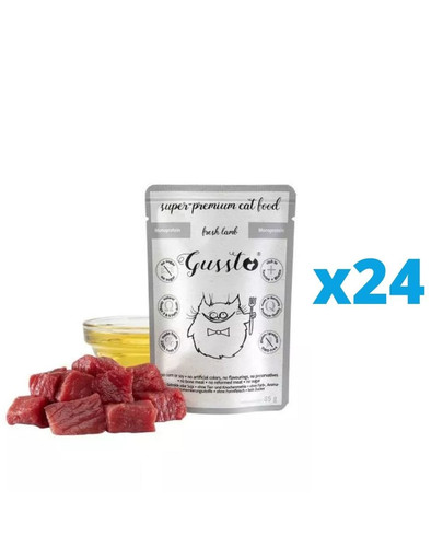 GUSSTO Cat Fresh Lamb mokra karma dla kotów jagnięcina 24x85 g