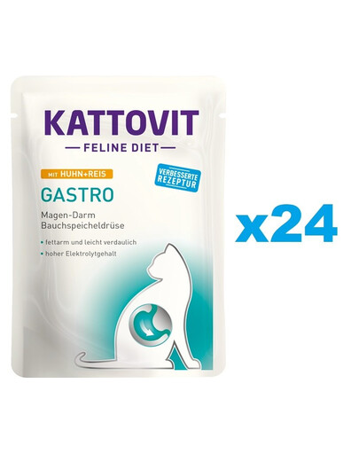 KATTOVIT Feline Diet Gastro Kurczak z ryżem 24 x 85 g