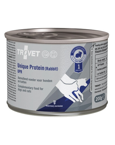 TROVET Unique Protein Rabbit UPR 6x200 g mokra karma dla psa i kota z królikiem