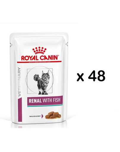 ROYAL CANIN Renal Feline Fish 48 x 85 g karma mokra dla kotów z przewlekłą niewydolnością nerek