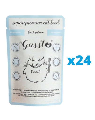 GUSSTO Cat Fresh Salmon mokra karma dla kotów świeży łosoś 24x85 g