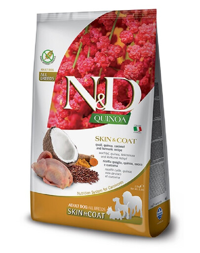 N&D Quinoa Skin&Coat Mini Przepiórka & Kokos dla psów małych ras 800 g