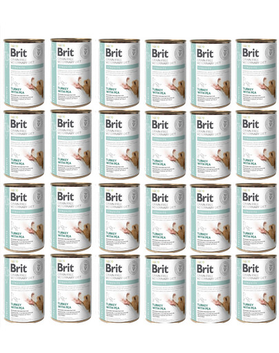 BRIT Veterinary Diet Struvite Turkey&Pea na schorzenia dróg moczowych dla psa zestaw 24x400 g