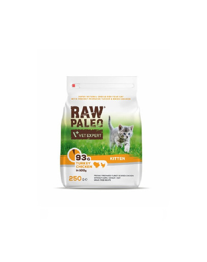 Raw Paleo Kitten Turkey&Chicken dla kociąt indyk, kurczak 250 g