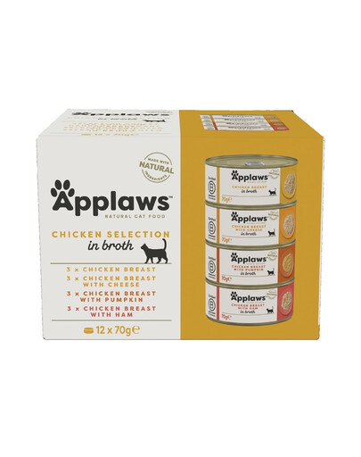 Applaws Cat Tin Multipack 12 x 70 g Chicken Collection mokra karma dla kota mix smaków z kurczakiem