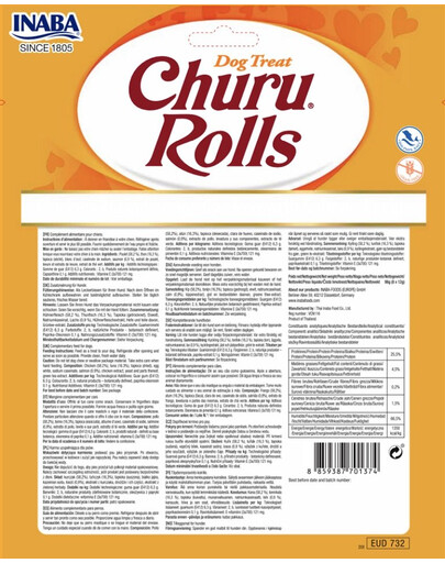 Churu Rolls Chicken 8x12g wrapy z kurczakiem i łosośiem dla psów