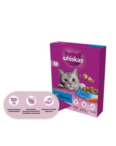 WHISKAS Adult 6x300g sucha karma dla dorosłych kotów z pysznym tuńczykiem