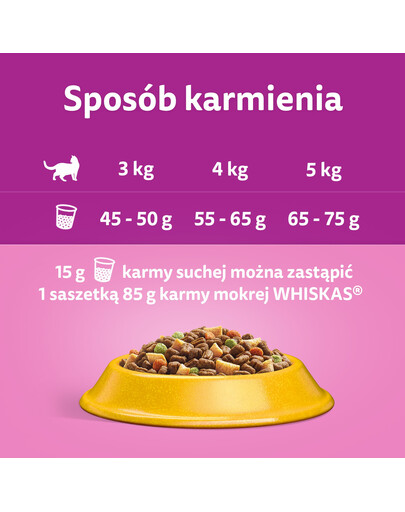 WHISKAS Adult 6x300g sucha karma dla dorosłych kotów z pysznym tuńczykiem