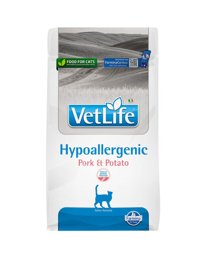 FARMINA VetLife Hypoallergenic Adult Pork 400g - sucha karma dietetyczna dla kotów