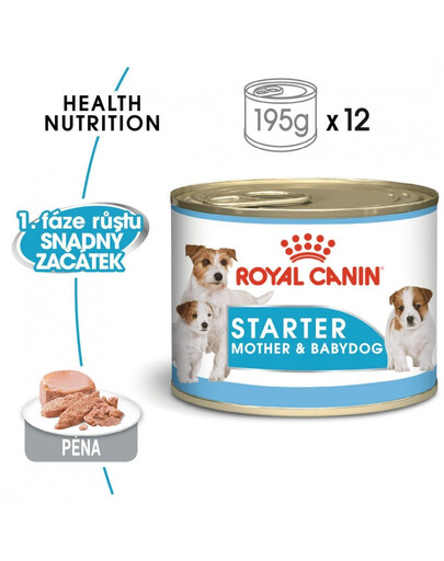 Royal Canin Starter Mousse Mother & Babydog 12x195 g - mokra karma dla suki i szczeniaka