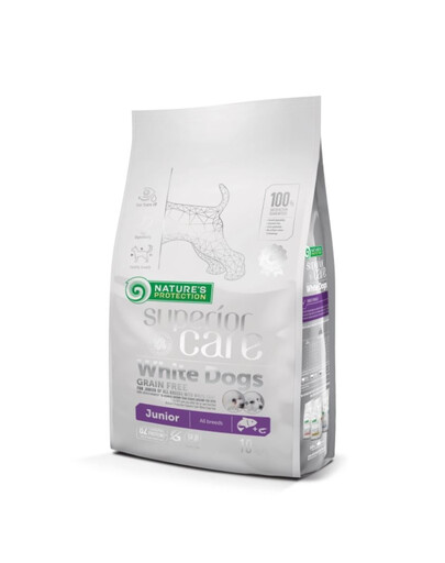 SUPERIOR CARE White Dogs Grain Free Salmon Junior All Breeds 10 kg z łososiem dla szczeniąt o białej sierśc