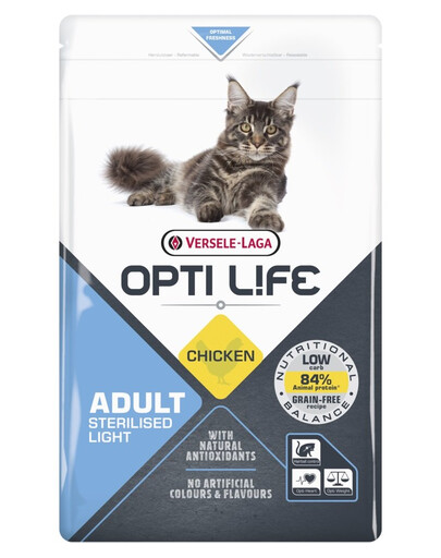 Opti Life Cat Sterlised/Light Chicken 2.5 kg dla kotów sterylizowanych